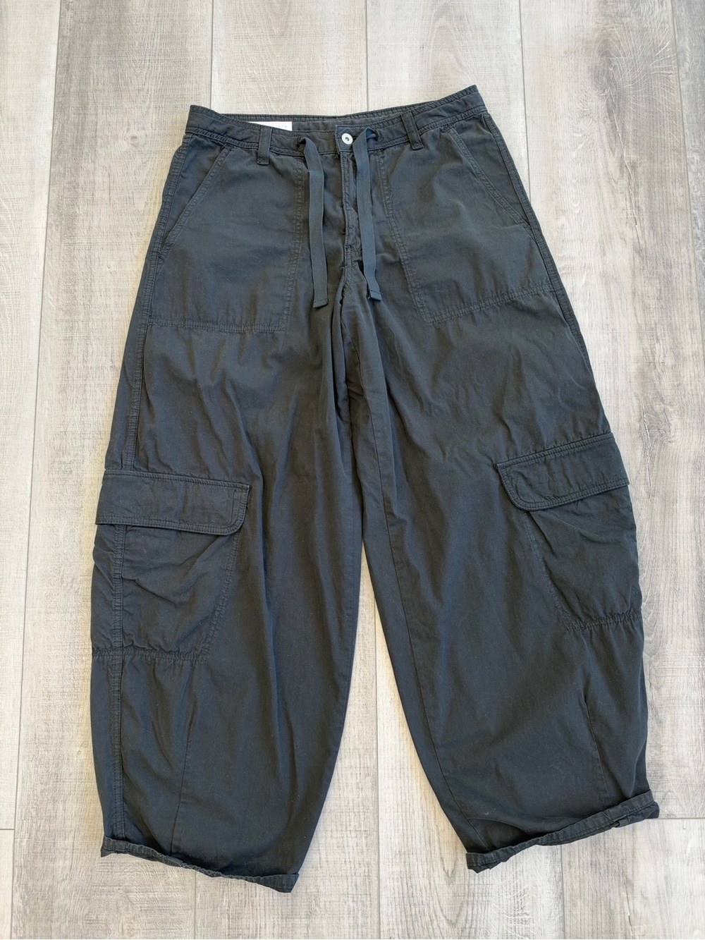 Zara Black Women's Cargo Pants with Drawstring Waist